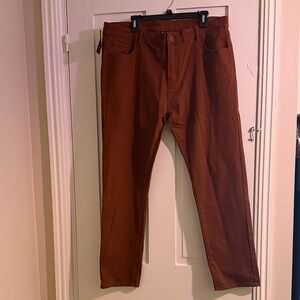 Brown Straight-Leg Pants